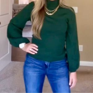 Ballon Sleeve Turtleneck Sweater